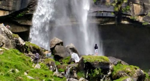 Scenic view of waterfall