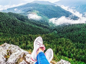 Low section of woman on mountain