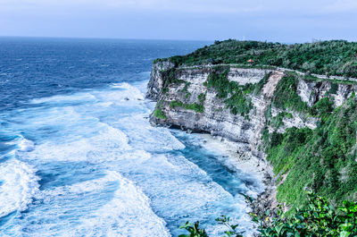 Sea against sky