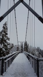 Suspension bridge against clear sky