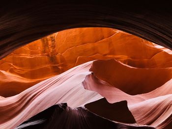 Aerial view of rock formations in desert