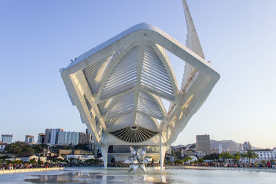 View of modern building against clear sky