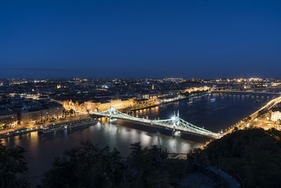 Liberty bridge in budapest at night