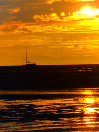 Scenic view of sea at sunset