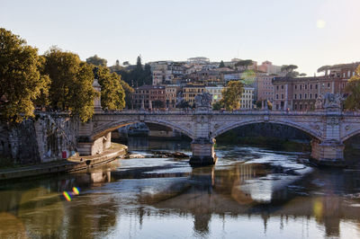 Bridge over river in city