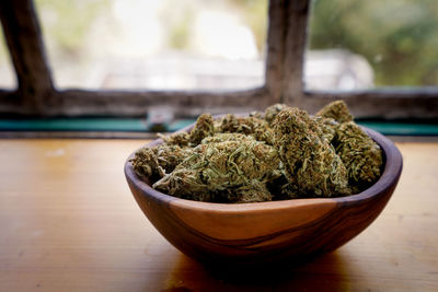 Close-up of potted plant on table