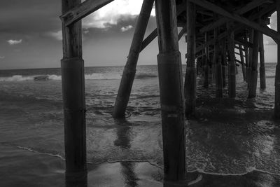 View of sea against cloudy sky