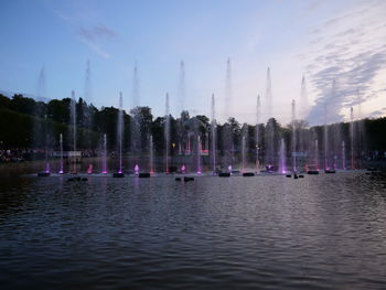 Panoramic view of lake against sky