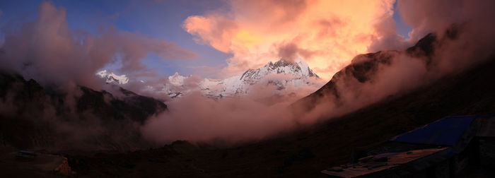 Panoramic view of mountains against sky