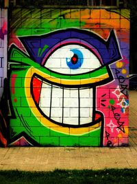 Colorful graffiti on wall