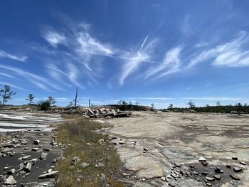 Scenic view of land against sky