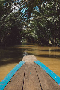 Cropped image of boat in river