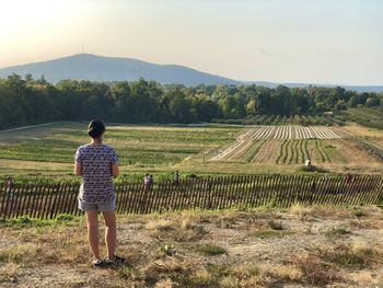Young woman looking at the landscape