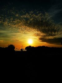 Silhouette of landscape at sunset