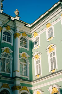 Low angle view of building against clear sky