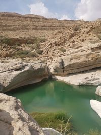 Scenic view of waterfall