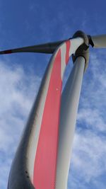 Low angle view of flag against sky