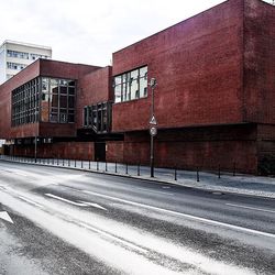 Road along buildings