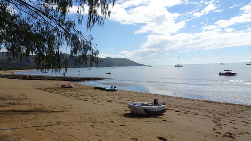 Scenic view of beach against sky