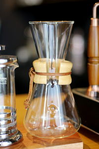 Close-up of coffee on table