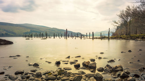 Scenic view of river against sky