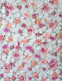 High angle view of multi colored pattern on wall