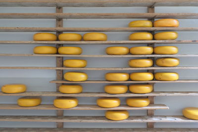 Full frame shot of eggs on table