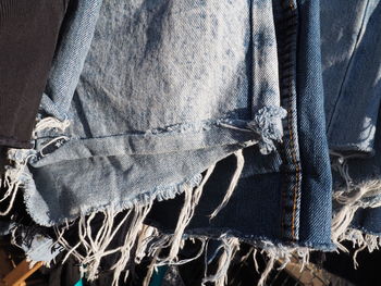 Close-up of american flag on textile