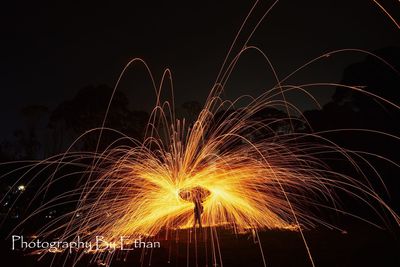 Firework display at night