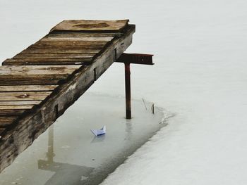 Scenic view of snow covered lake