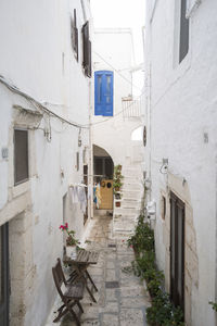 Narrow alley amidst buildings in city