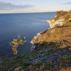 High angle view of sea against sky