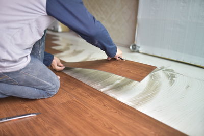 Man working on table