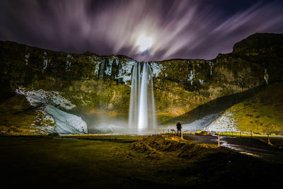 Scenic view of waterfall