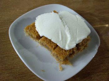 Close-up of served food in plate