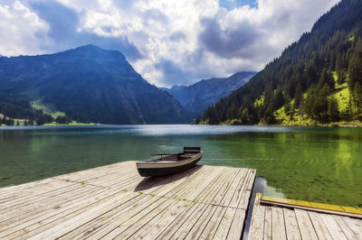 Scenic view of lake against mountains