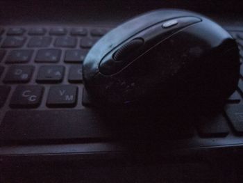 Close-up of computer keyboard on table