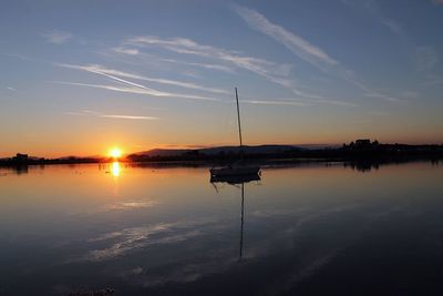 Scenic view of sunset over sea