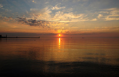 Scenic view of sunset over sea