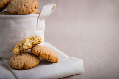 Close-up of cookies on table