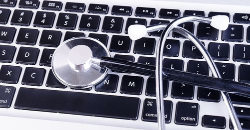 High angle view of computer keyboard