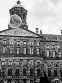 Low angle view of old building against sky