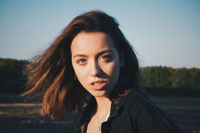 Close-up portrait of young woman