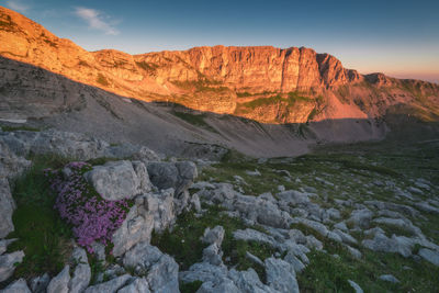 Scenic view of mountains against sky