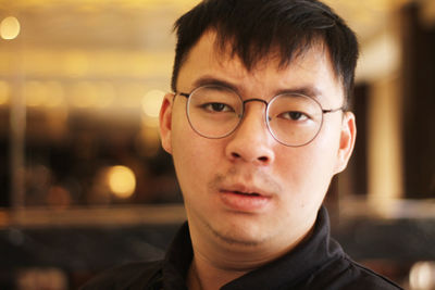 Close-up portrait of young man