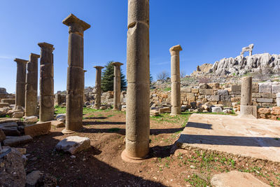 Old ruins against blue sky