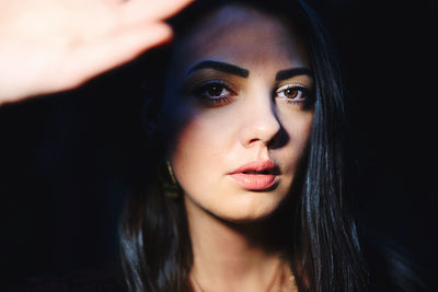 Close-up portrait of a beautiful young woman