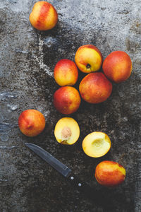 High angle view of apples