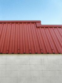 Low angle view of building against clear blue sky