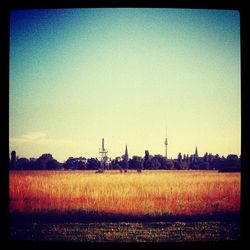 View of landscape against clear sky